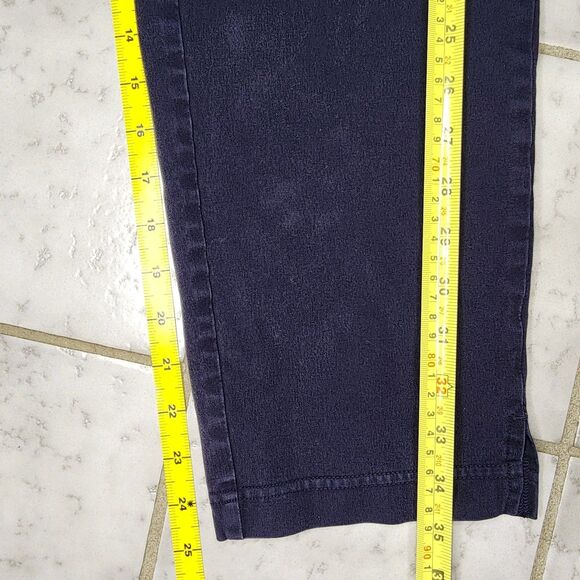 Eileen Fisher Womens Size M Stretch Pull On Blue Pant Crop Pants Preppy Beachy - Picture 4 of 9